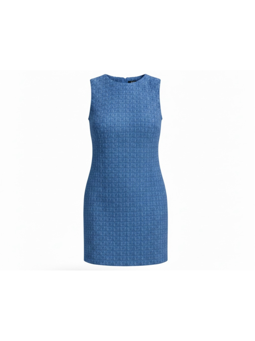Alice + Olivia Gena Sleeveless Boucle Tweed Mini Sheath Dress Blue 6
